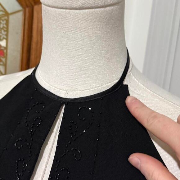 NWT Vintage Y2K Dawn Joy Evening Black Beaded Keyhole Formal Halter Dress 10/M - Picture 6 of 8